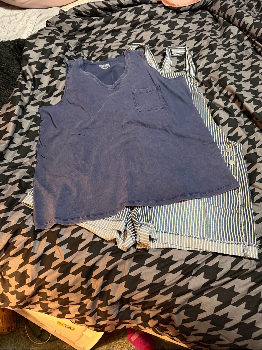 OUTFIT OVERALL shorts 3X Sleeveless Navy Pocket Tank Top size XL